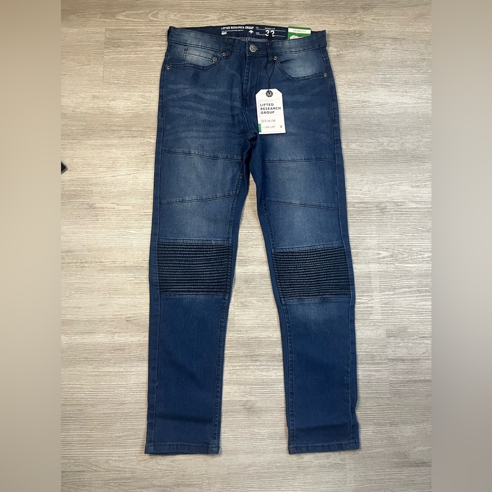 NWT LRG Lifted research group men’s slim biker denim jeans slim fit size 32